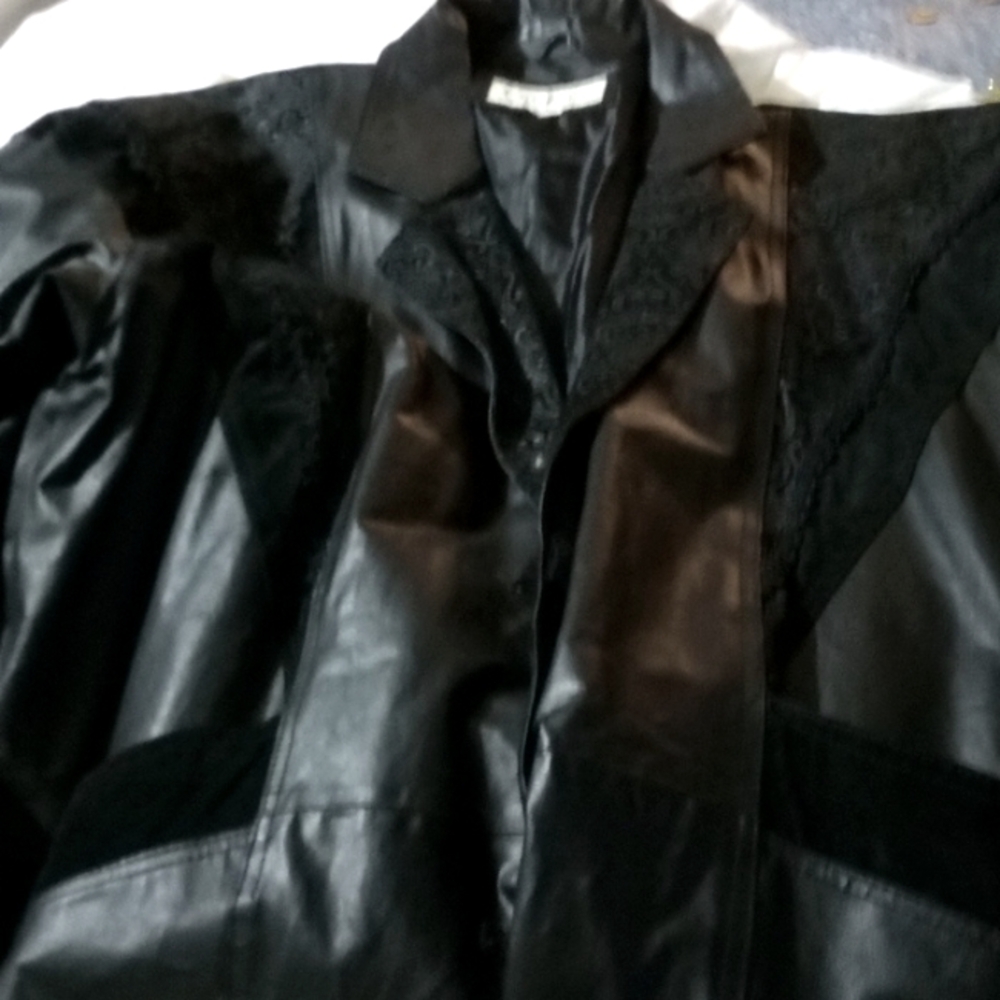 Leather trench coat